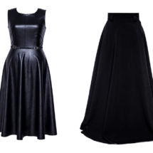 crna haljina i crna suknja