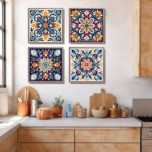 Mexican-Kitchen-Wall-Art-Gallery-Set-of-4-Talavera-Tile-Matte-Poster-Prints-Classic-Mexico-Folk-Art-Rustic-Hacienda-Cocina-Home-Decor-Etsy